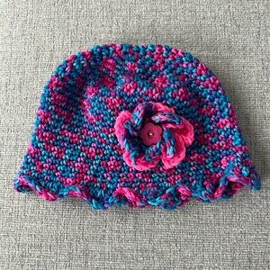 Knit flower hat